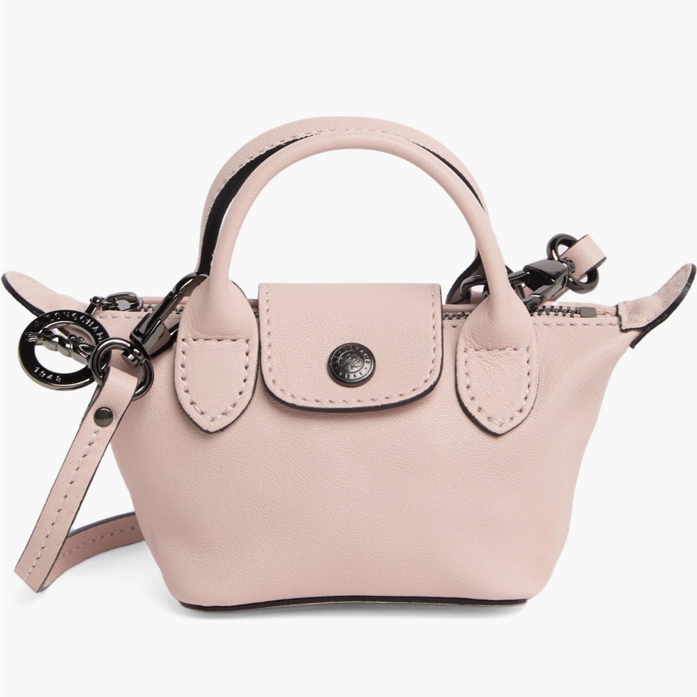 Longchamp Le Pliage Leather Top Handle Crossbody Bag